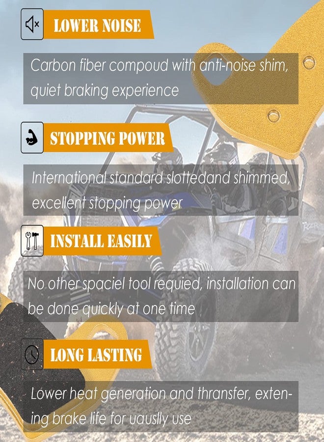 Yoursme وسادات فرامل شديدة التحمل لسيارات بولاريس 1000 RZR XP Turbo EPS 4 Pro XP، ولسيارات بولاريس RZR RS1 XP XP4 Turbo موديلات 2016-2021 - Image 3